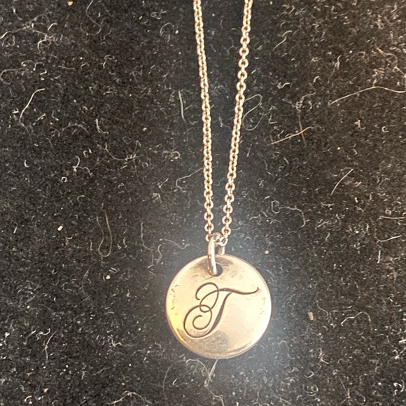 TIFFANY Tiffany Notes Alphabet Disc Charm Pendant Initial T